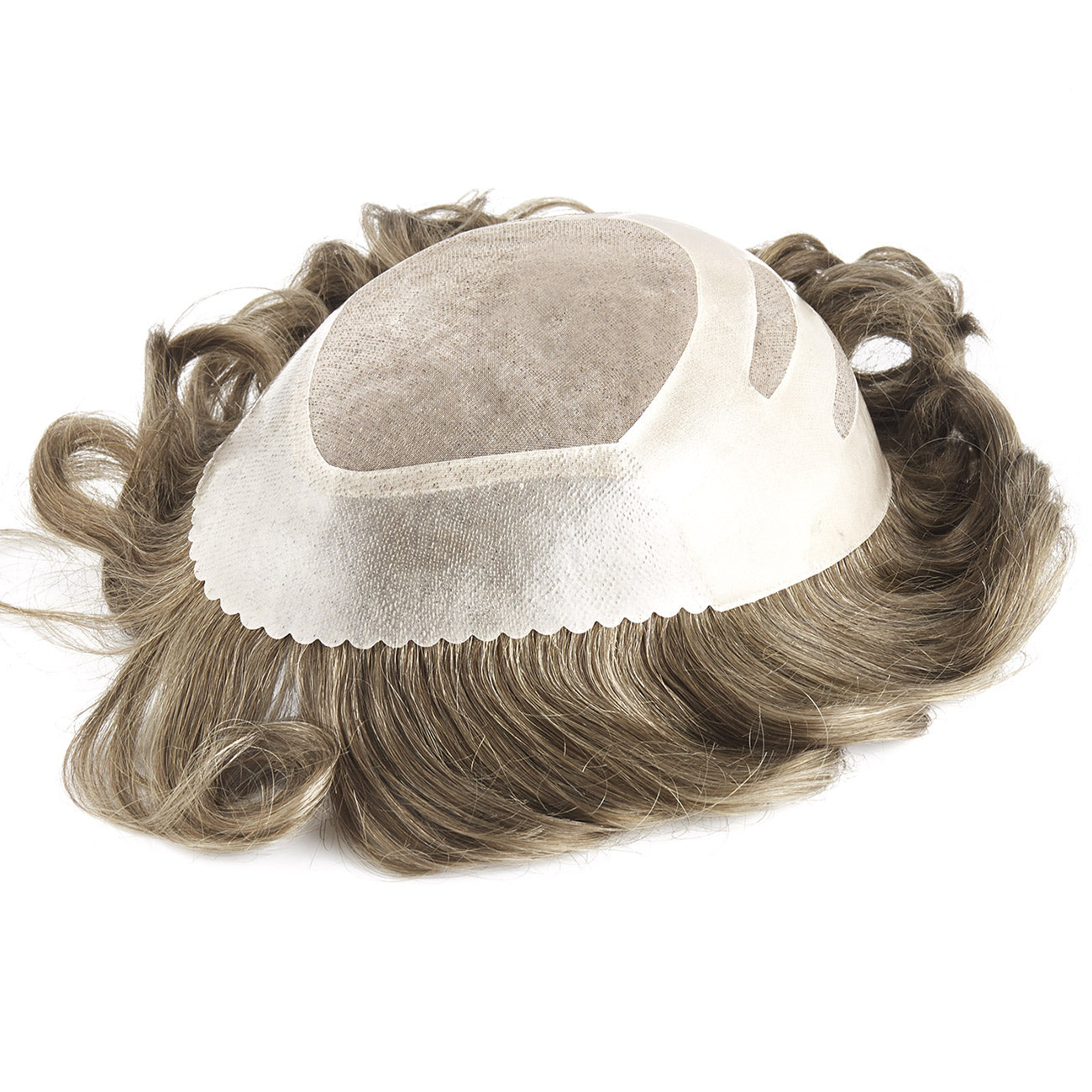 Fine Mono Center with Scalloped Front Edge Poly in Sides and Back - HairBro