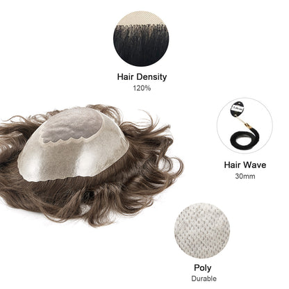 Fine Mono Poly with Gauze in Perimeter Stock Hair System - HairBro