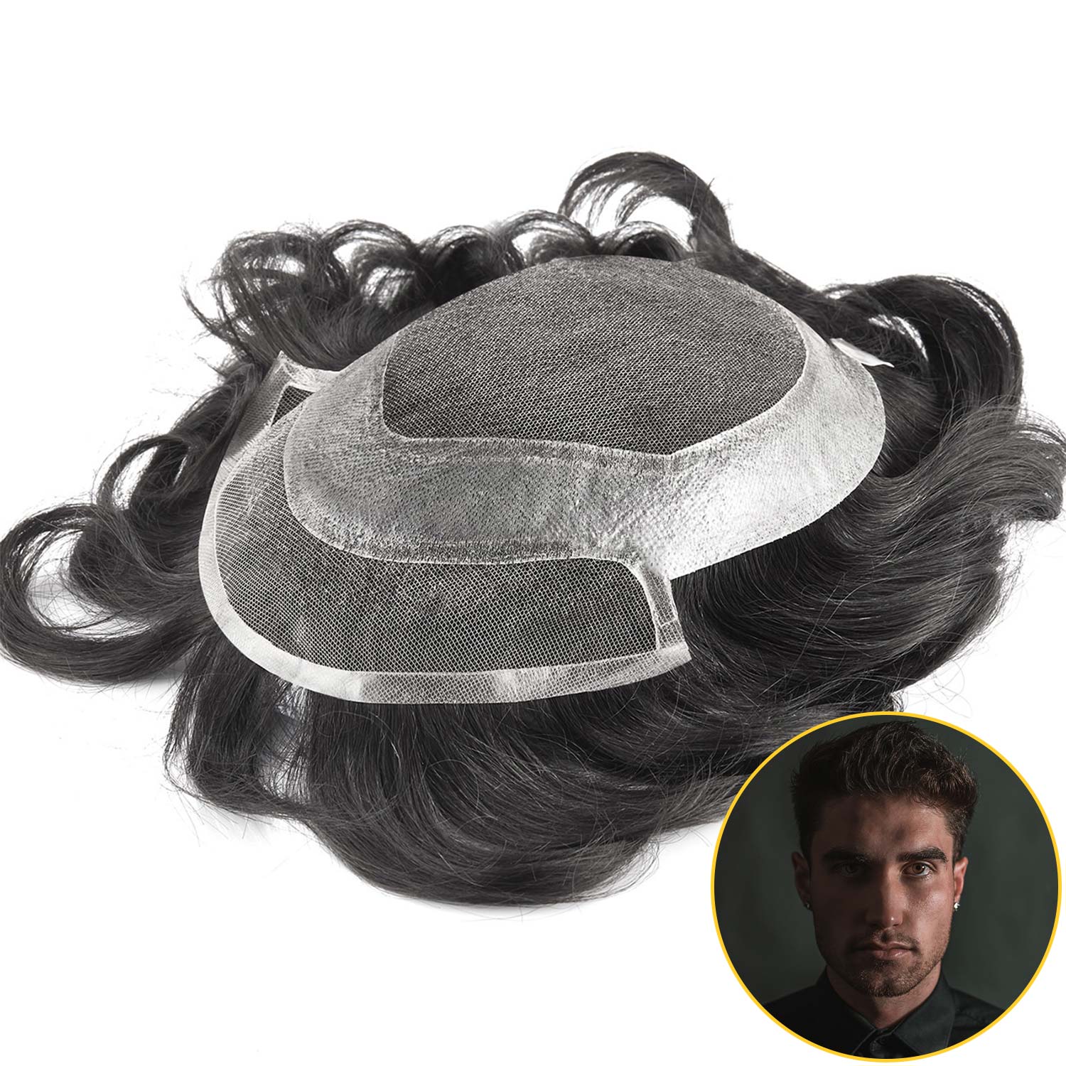 Best Natural Looking Human Hair Toupee for Men on Sale Hairbro HairBro