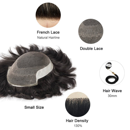 New French Lace Front with Poly Back Stock Hair Replacement System