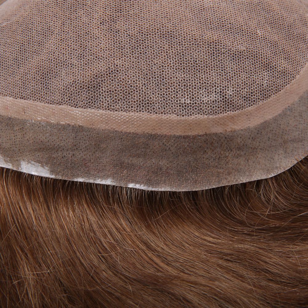 New French Lace With Thin Skin All Around Male Hair Replacement System - HairBro