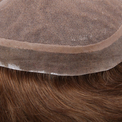 New French Lace With Thin Skin All Around Male Hair Replacement System - HairBro