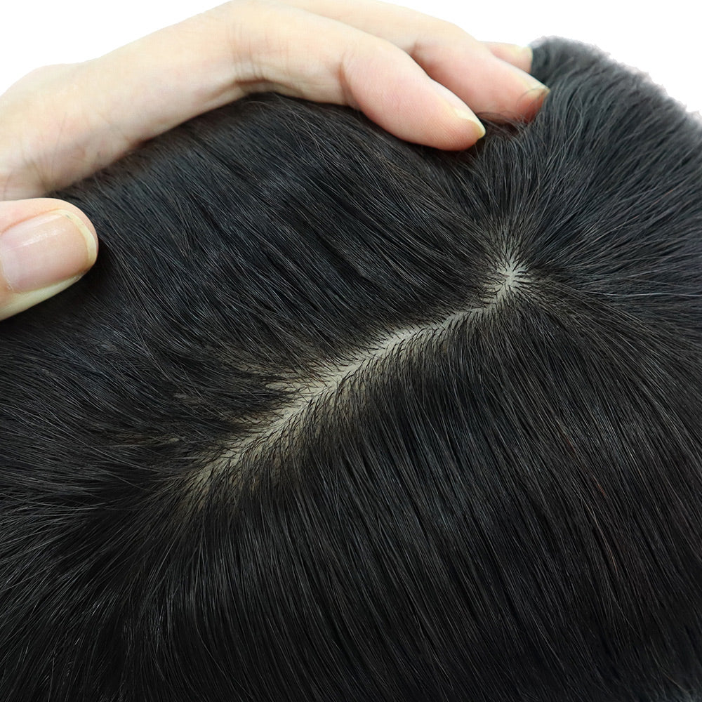 Small Size Injection Lace Hair System With Poly Side Hair Replacement For Men